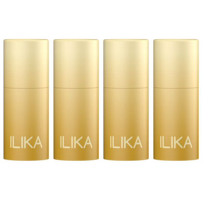 ILIKA 100% Natural Lip Balm - Organic, Plastic-free, Vegan, Cruelty-Free, Vitamin E, COSMOS Organic & PETA Certified Vegan, 4-Pack Unscented, All-Day Moisture, 0.15 oz each