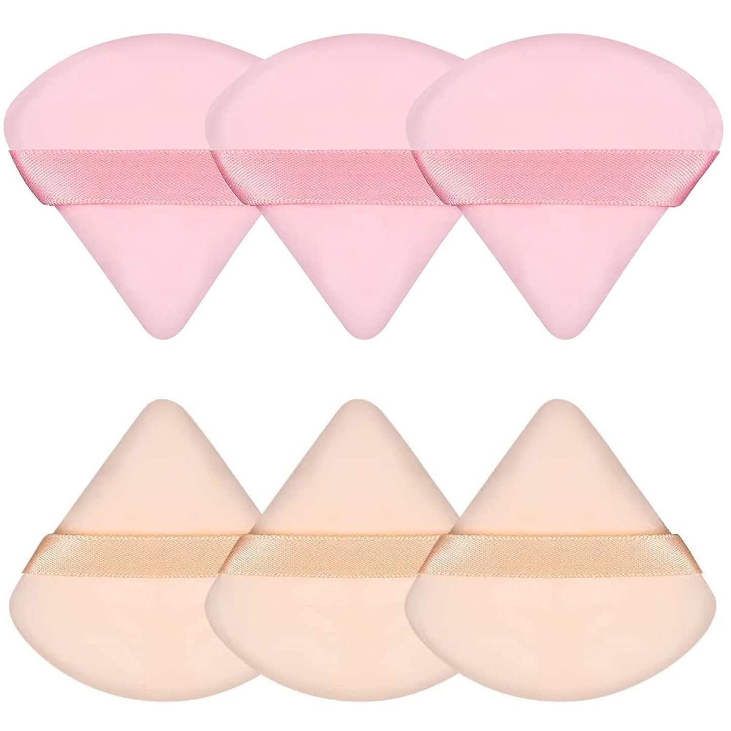 6 Pcs Powder Puff Face Soft Triangle Makeup Puff Velour Makeup Sponge Beauty Blender for Loose Powder (Black)