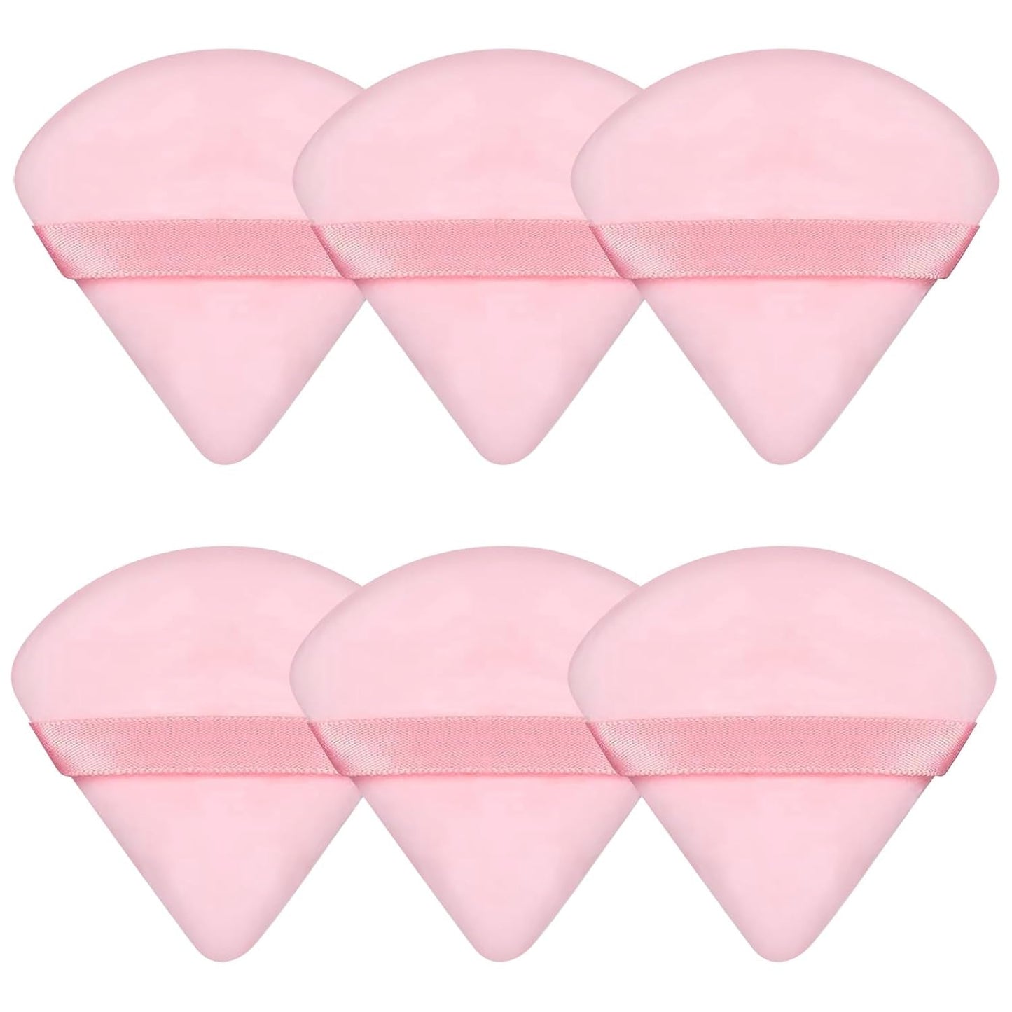 6 Pcs Powder Puff Face Soft Triangle Makeup Puff Velour Makeup Sponge Beauty Blender for Loose Powder (Black)